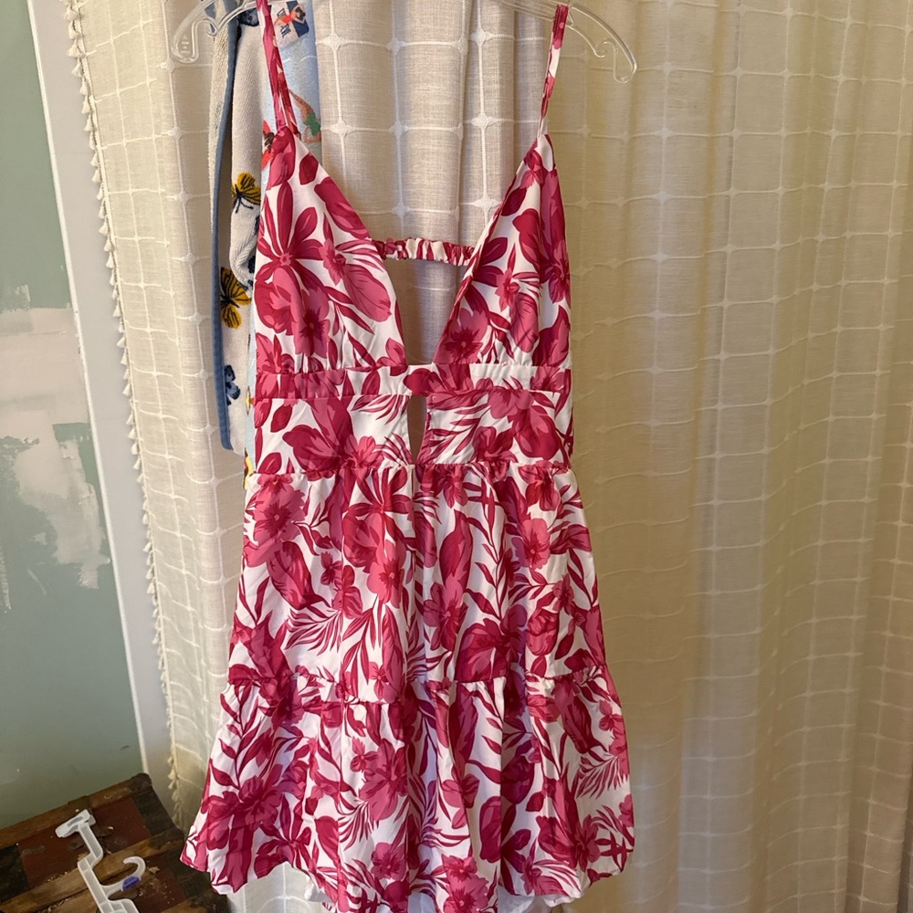 Pink Floral Tiered Sundress
